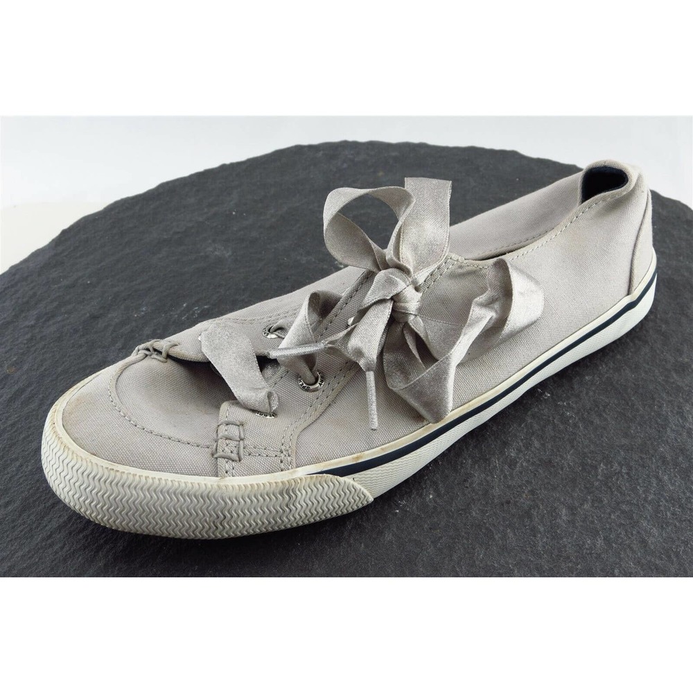 Sperry Top-Sider Women Sz 7.5 M Gray Lace Up Fashion Sneakers Fabric Shoe